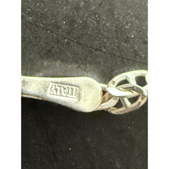 P. LUX 925 Sterling Silver Italy Flat Mariner Link Bracelet 7 in Jewelry Dainty - Picture 3 of 10